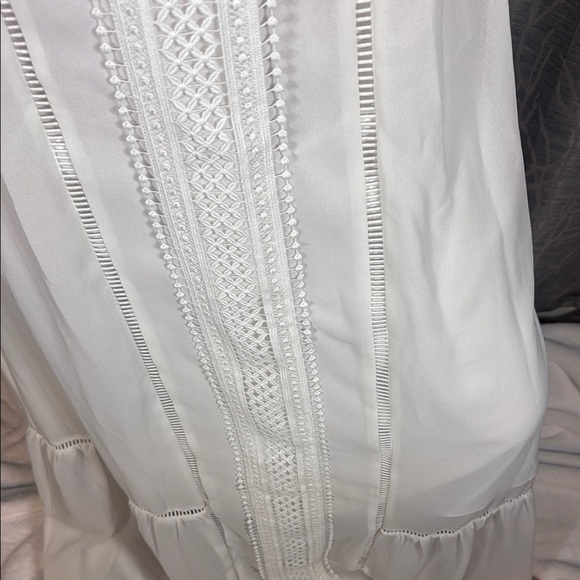 Belle Badgley Mischka White Lace Halter Maxi Dress Size 2 - Picture 6 of 11